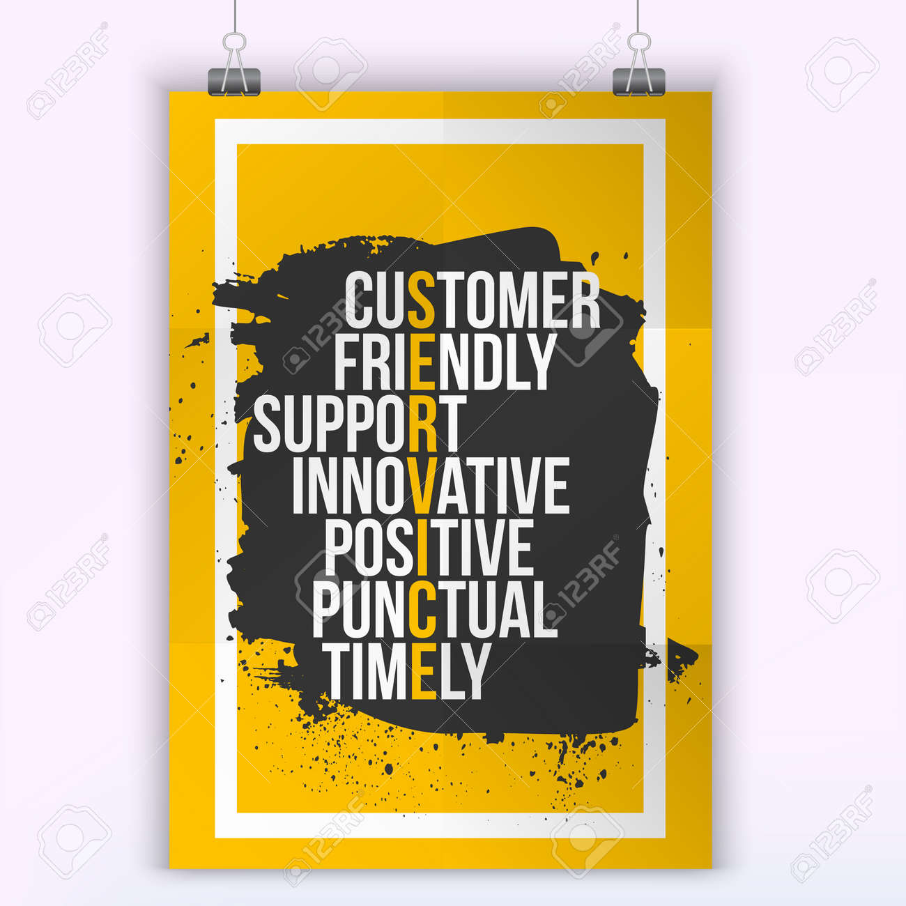 Service A La Clientele Citation Sur Grunge Tache Maquette Pour Les Citations Facile A Modifier Clip Art Libres De Droits Vecteurs Et Illustration Image