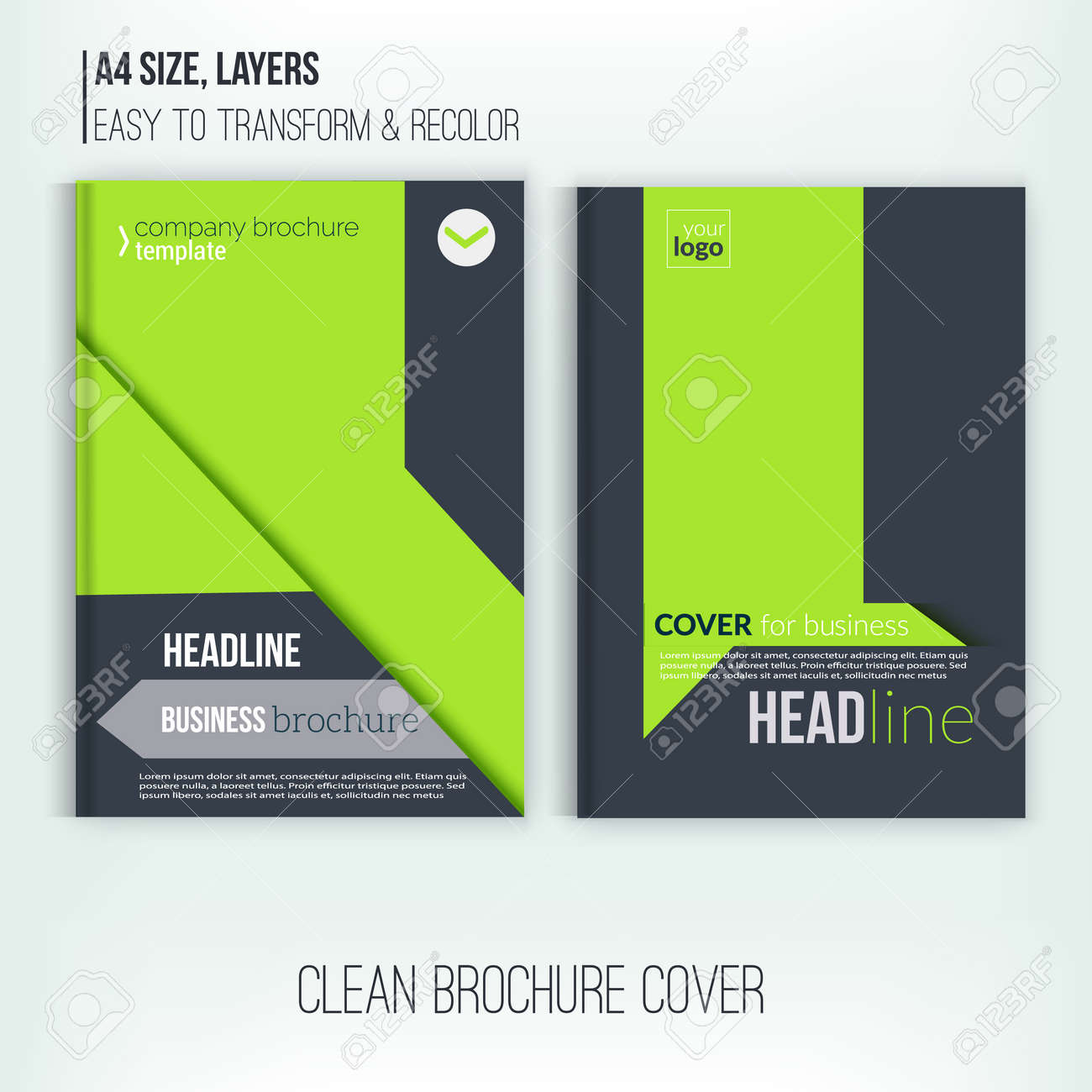 clean brochure design annual report cover template magazine