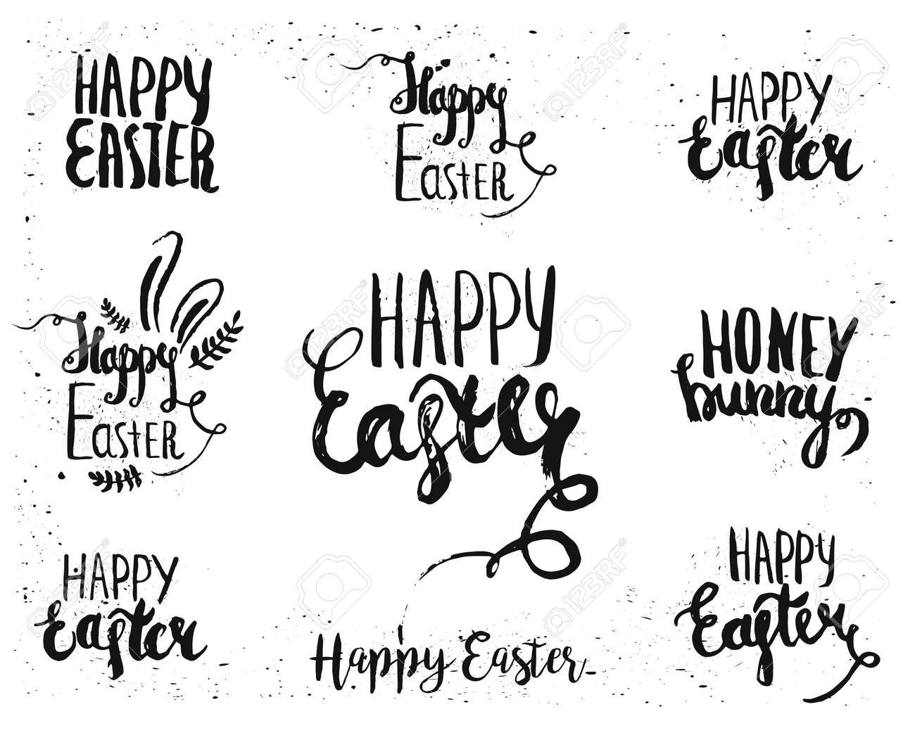 hand written easter lettering for greeting card text templates