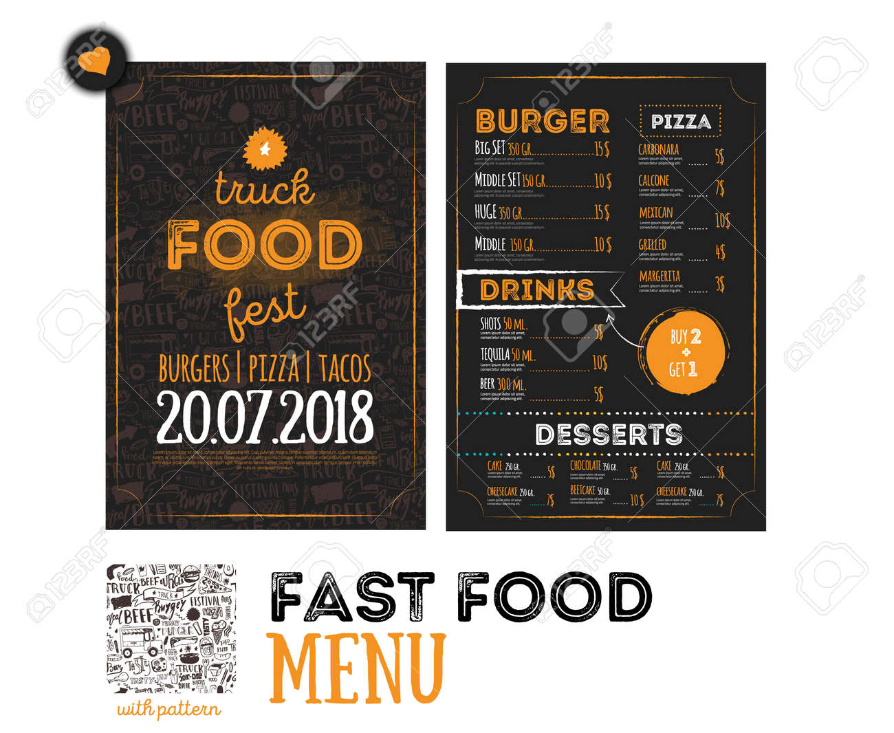 street junk food festival menu cover design festival design
