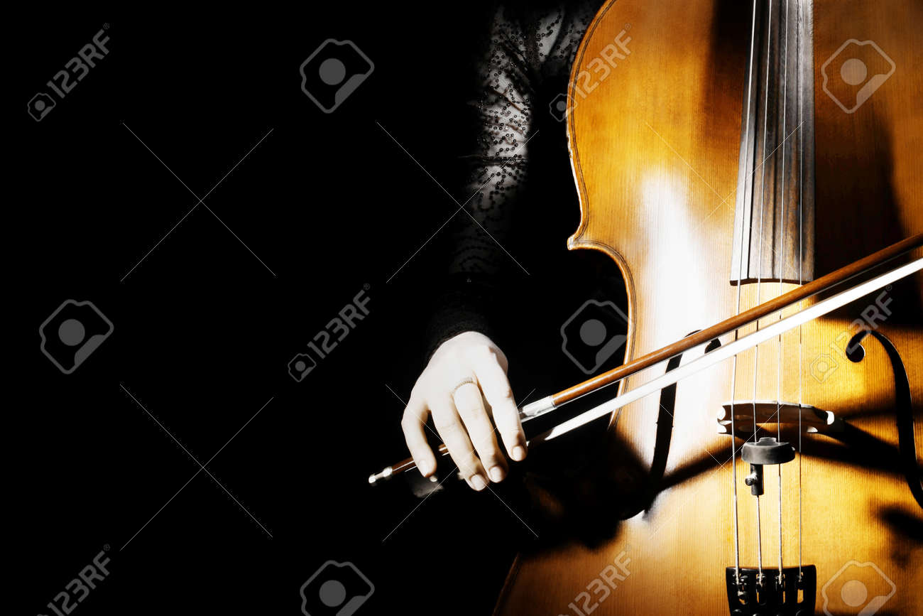 Cello classical music cellist playing Orchestra musical instruments on black - 17411437 Cello classical music cellist playing Orchestra musical instruments on black - 17411437