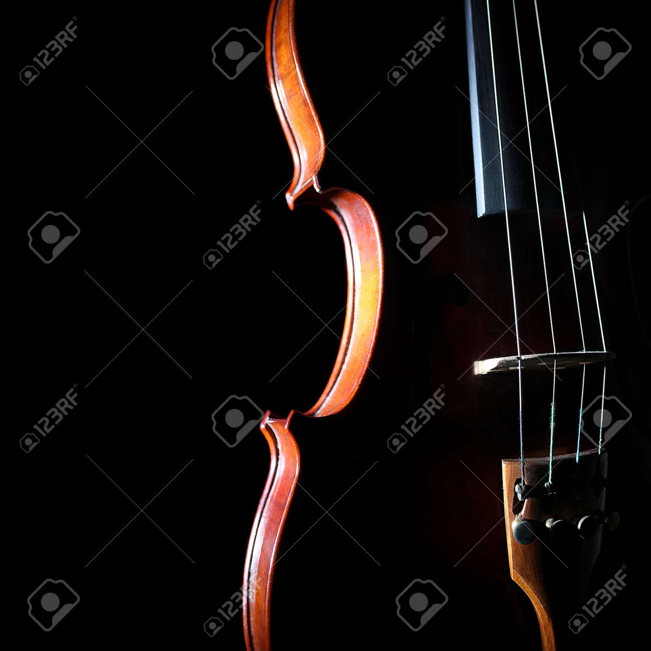 Violin orchestra musical instruments Silhouette string closeup on black - 21561947 Violin orchestra musical instruments Silhouette string closeup on black - 21561947