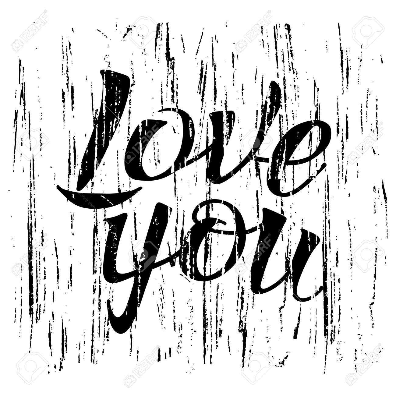 letters hand drawing on brush strokes background for love themes