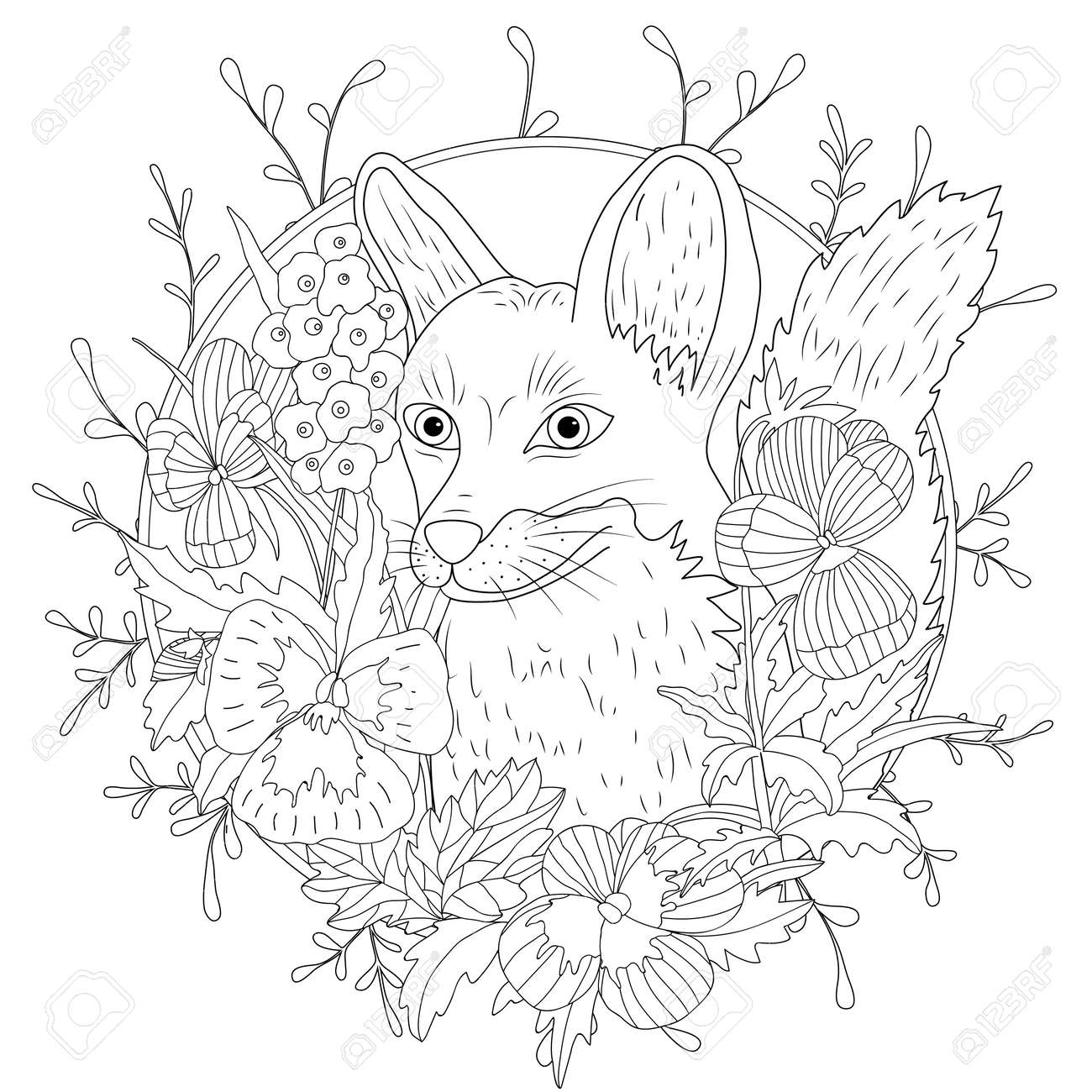 Stylise Animal Sauvage De Bande Dessinee Animale Et Des Feuilles A La Main Croquis A Main Levee Pour Le Livre De Coloriage Adulte Coloriage Coloriage Clip Art Libres De Droits Stylise Animal Sauvage De Bande Dessinee Animale Et Des Feuilles A La Main Croquis A Main Levee Pour Le Livre De Coloriage Adulte Coloriage Coloriage Clip Art Libres De Droits