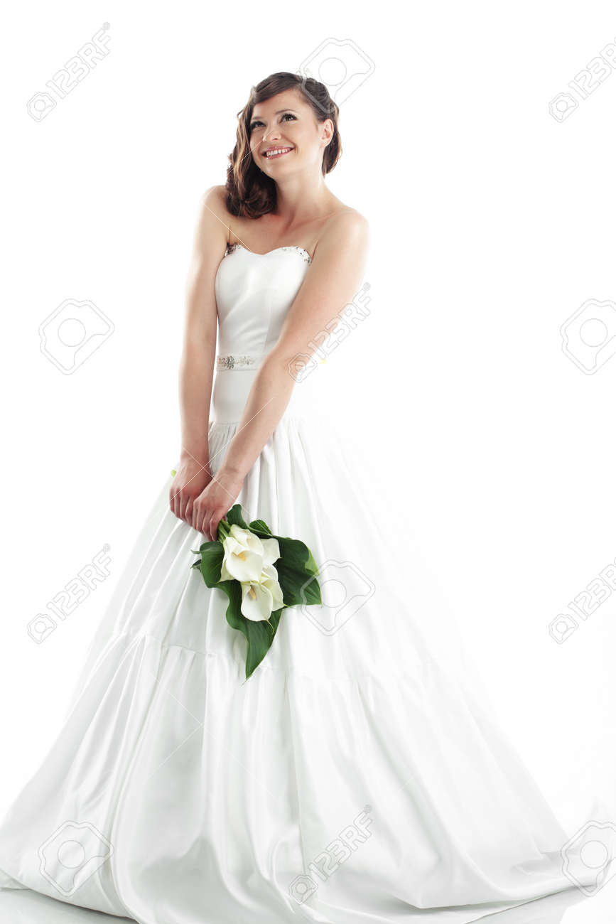 white studio bridal