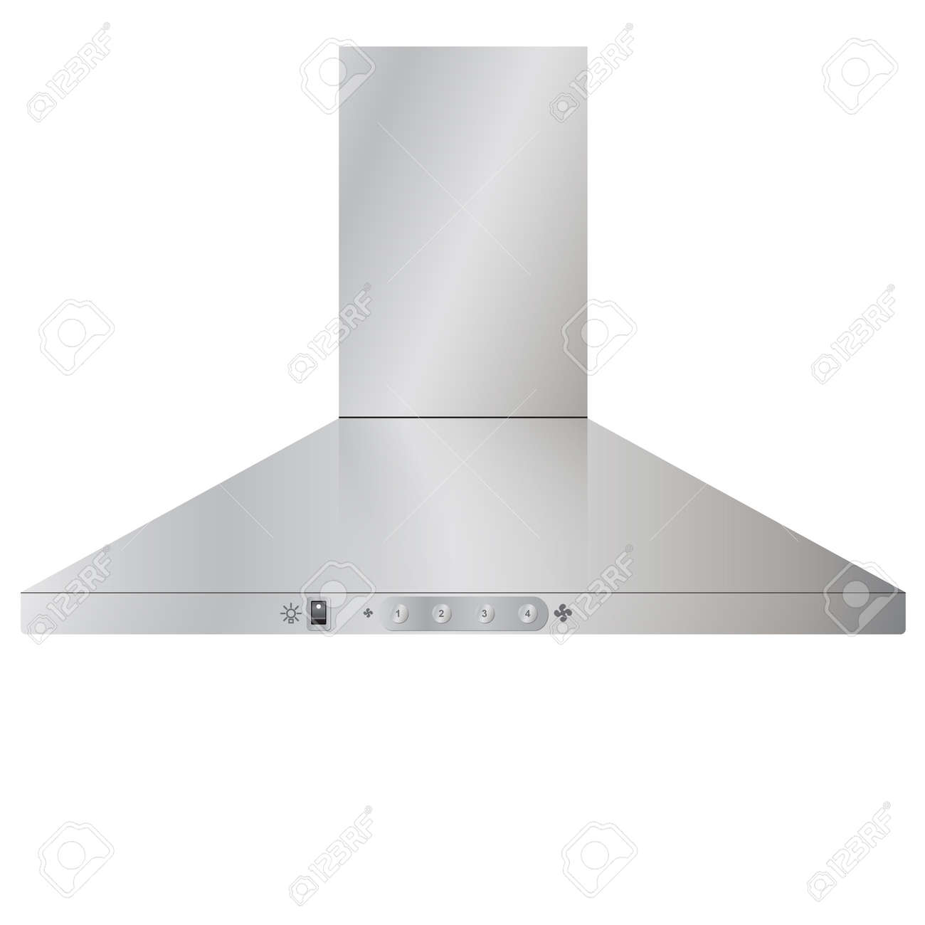 Appliances Modern Kitchen Cooker Hood In Steel Silver Color