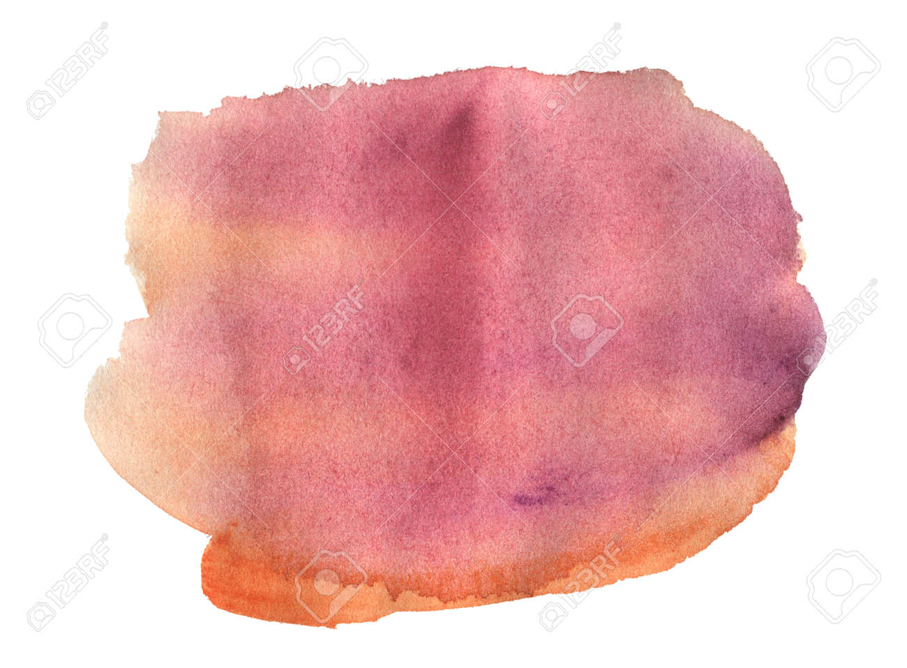 Dibujado A Mano De Acuarela De Color Rosa Aisladas Y Mancha Naranja. Los Colores  Pastel. Ilustración De La Trama. Ideal Para Sitios, Banners, Folletos, Etc.  Fotos, Retratos, Imágenes Y Fotografía De Archivo