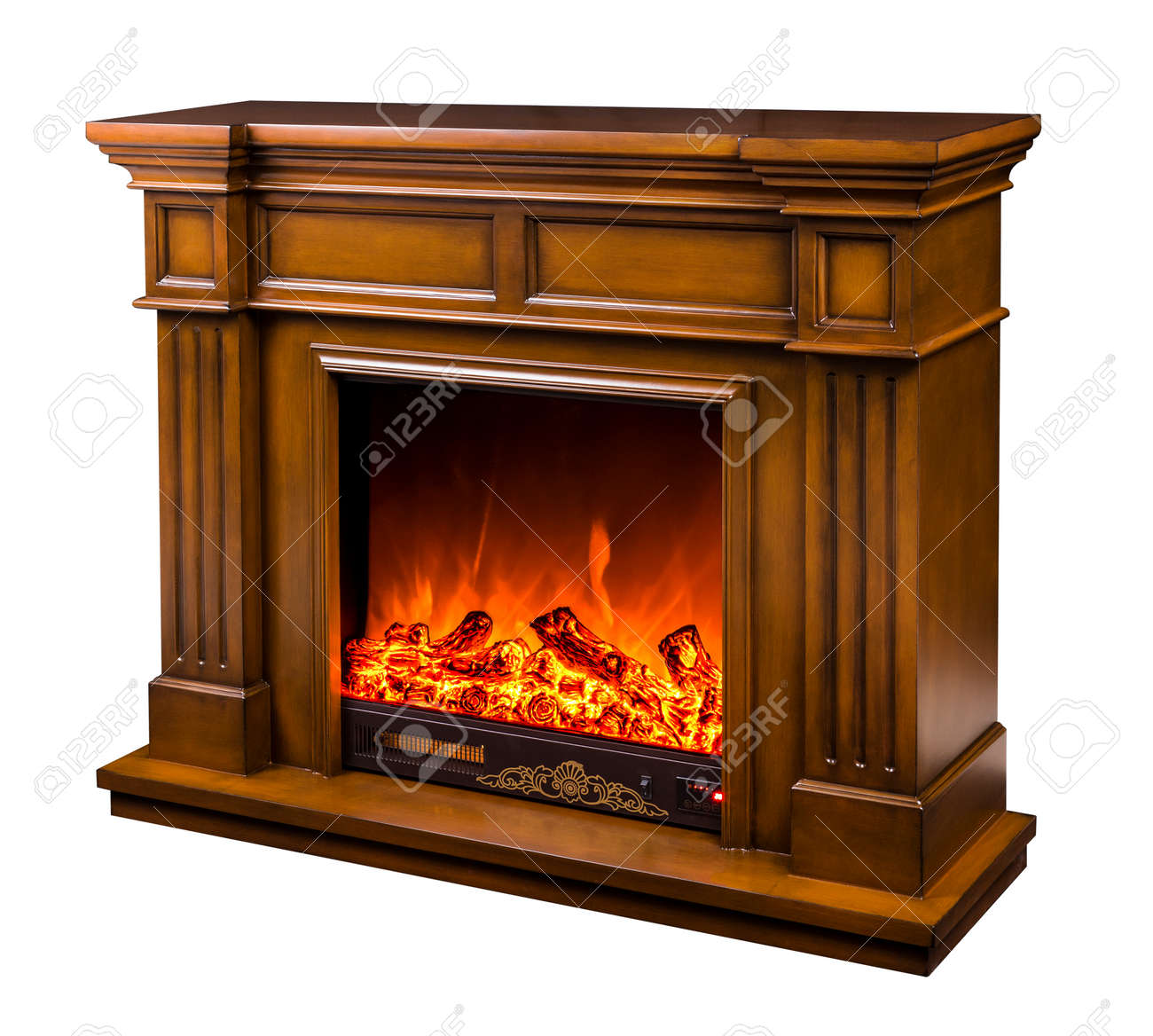 Modern Decorative Electric Fireplace With A Beautiful Burning