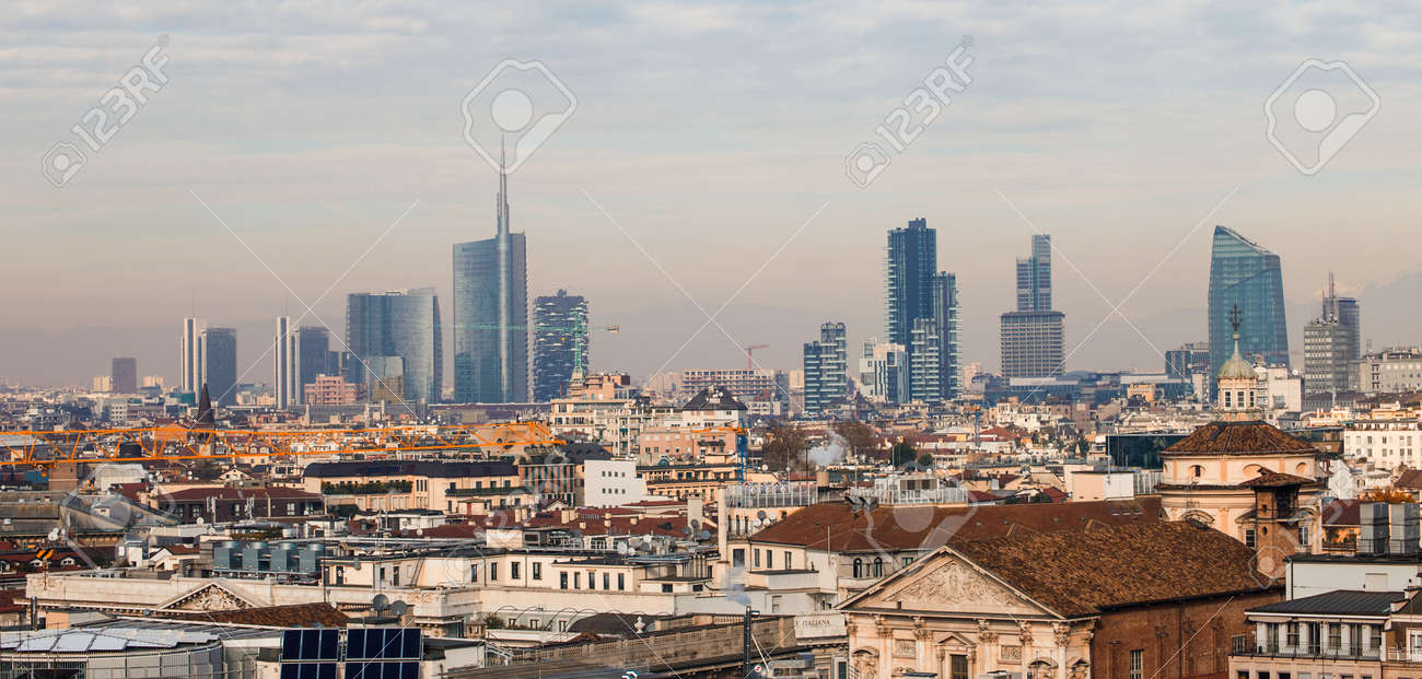Milano Panorama Stock Photo, Picture And Royalty Free Image. Image 33943779.