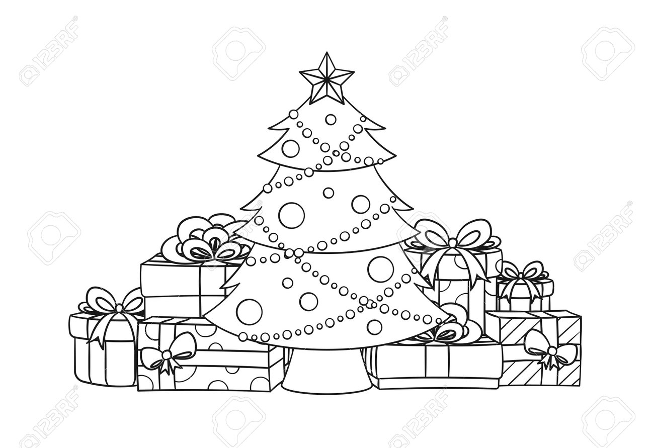 esquema de arbol de navidad imprimible