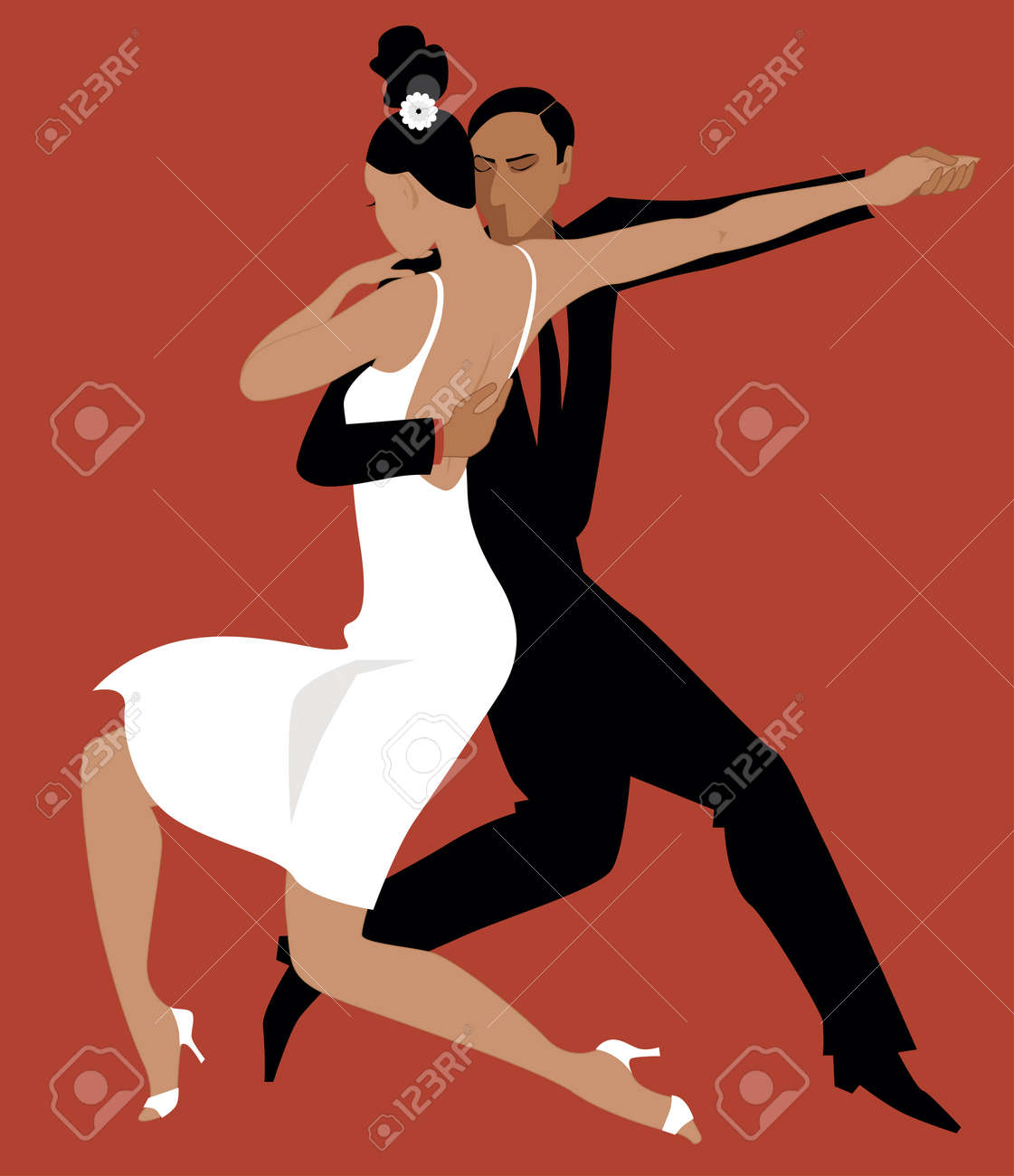 Sexy Hispanic Couple Dancing Argentine Tango Vector Illustration No  Transparencies EPS 8 Royalty Free SVG, Cliparts, Vectors, and Stock  Illustration. Image 40343806.