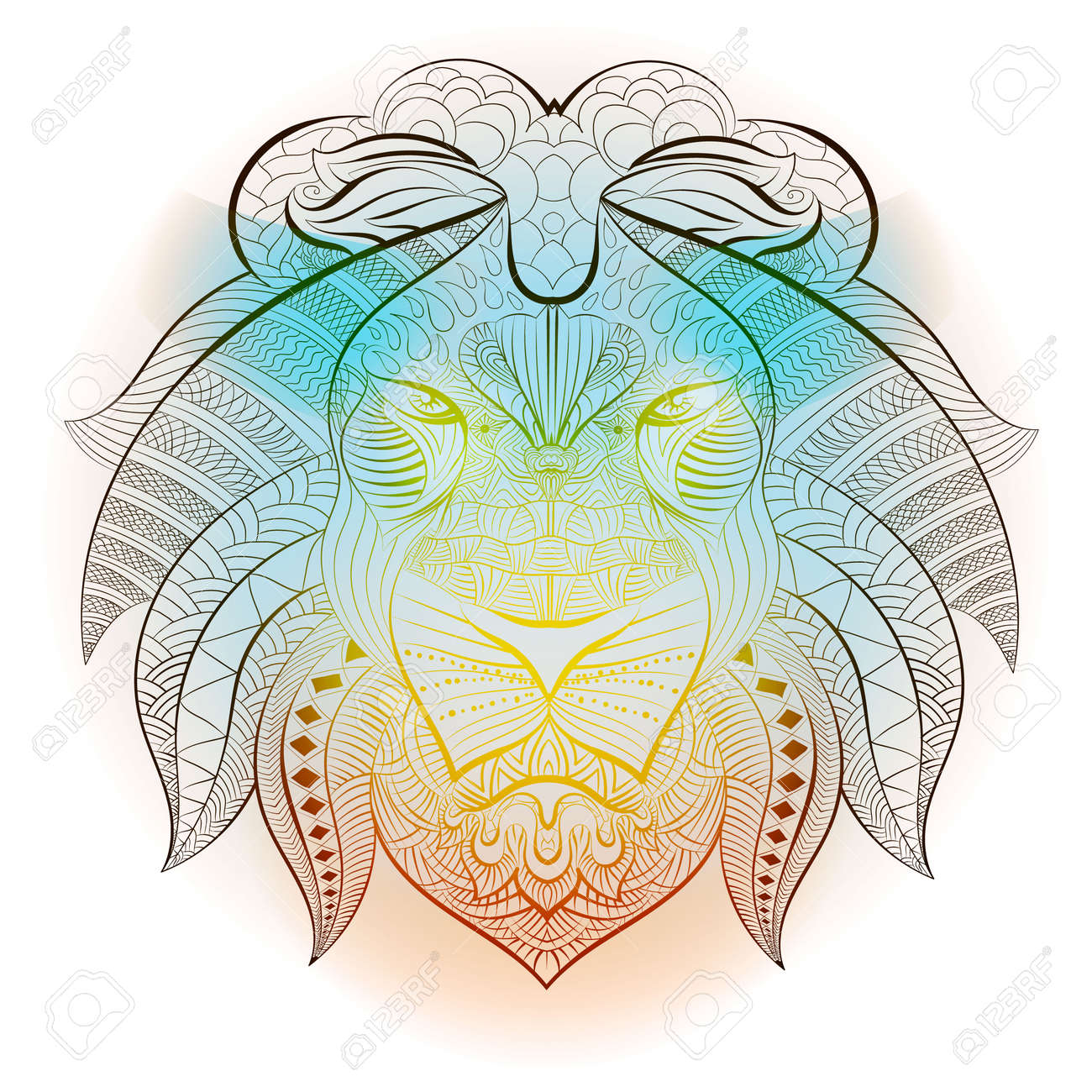 Lion Stammes Ethnischen Tier Zeichnung Tattoo Design Und Totem Dekoration Traditionellen Saugetier Raubtier Vektor Illustration Lizenzfrei Nutzbare Vektorgrafiken Clip Arts Illustrationen Image 59302644