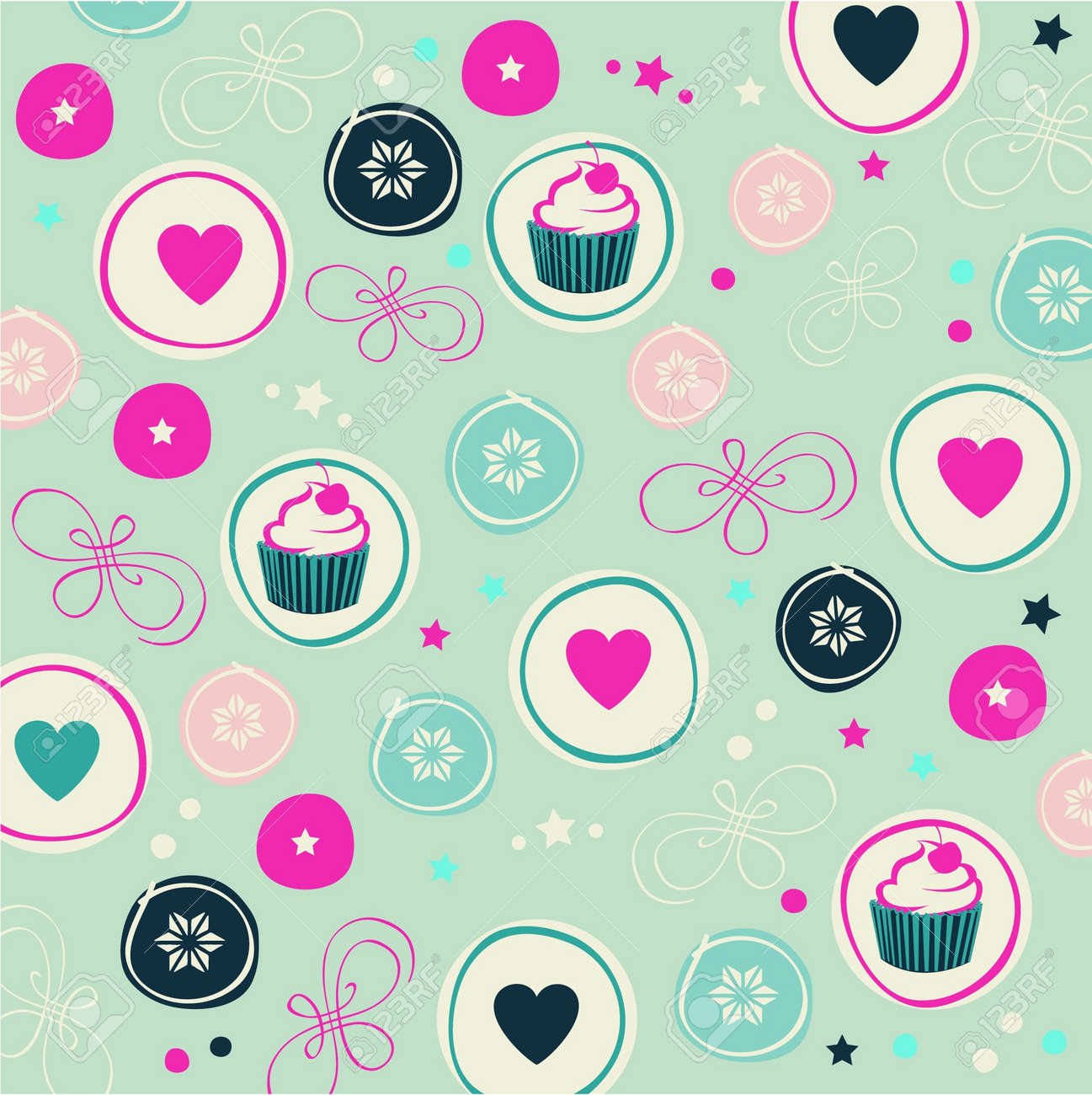 シームレスなロマンチックなパターンかわいいテクスチャ背景のイラスト素材 ベクタ Image