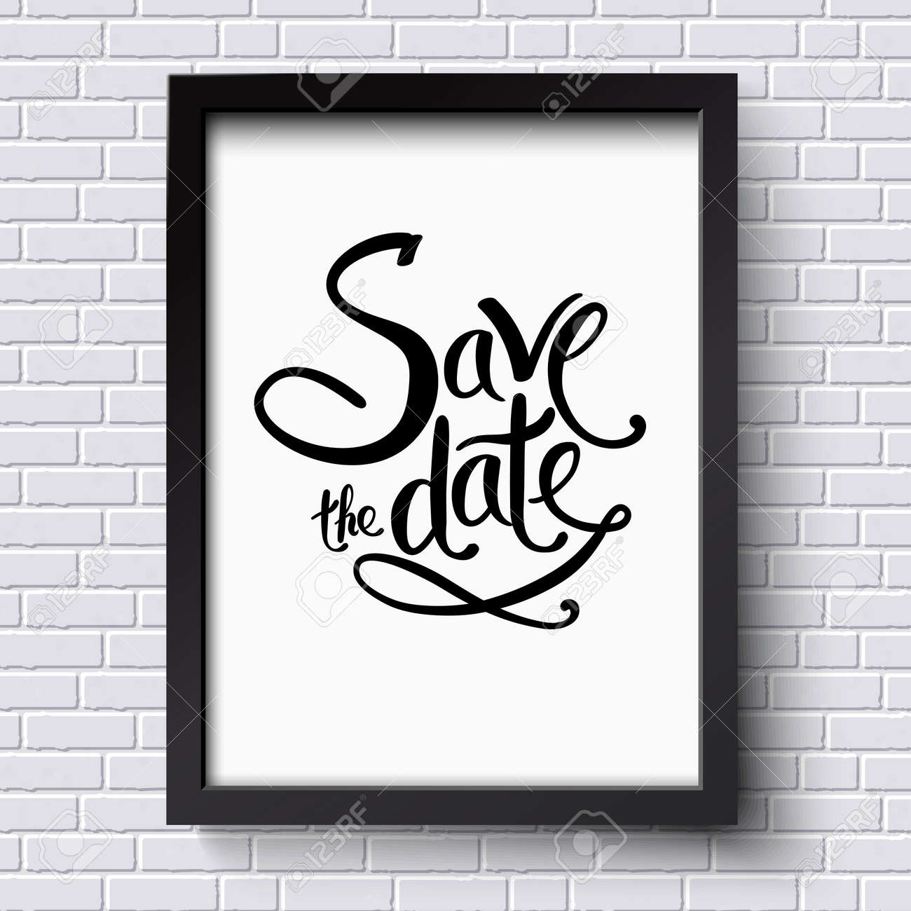 simple text design for save the date concept on a black and white