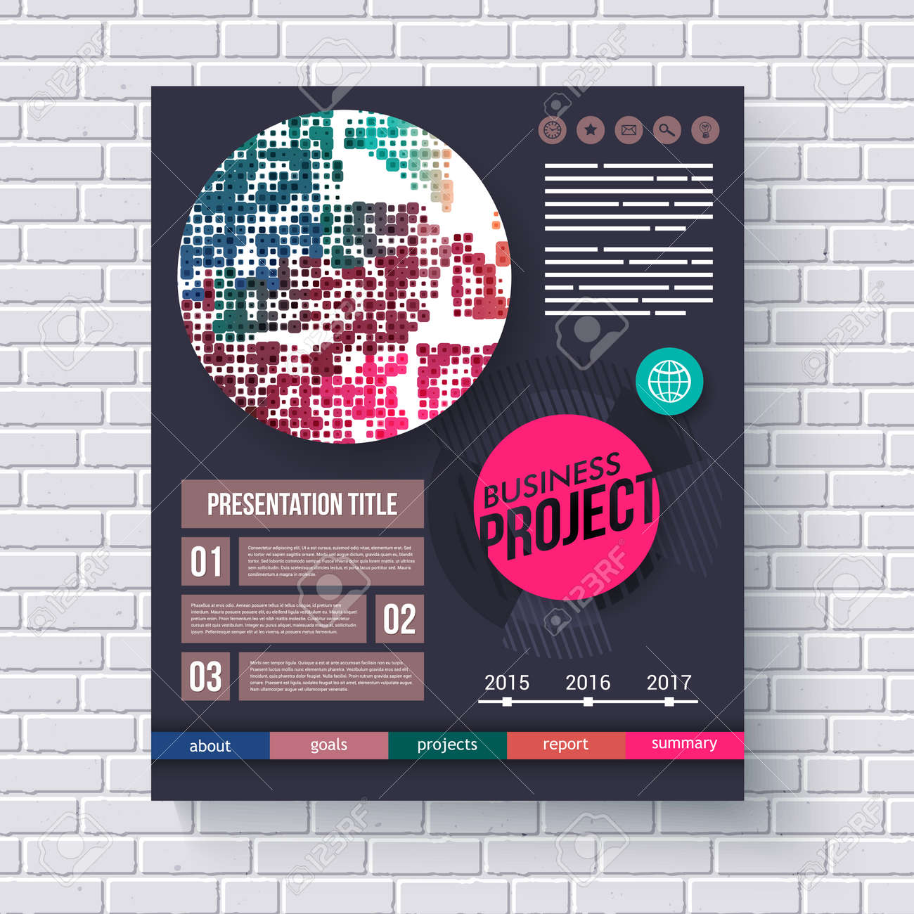 vector illustration of business project report presentation layout