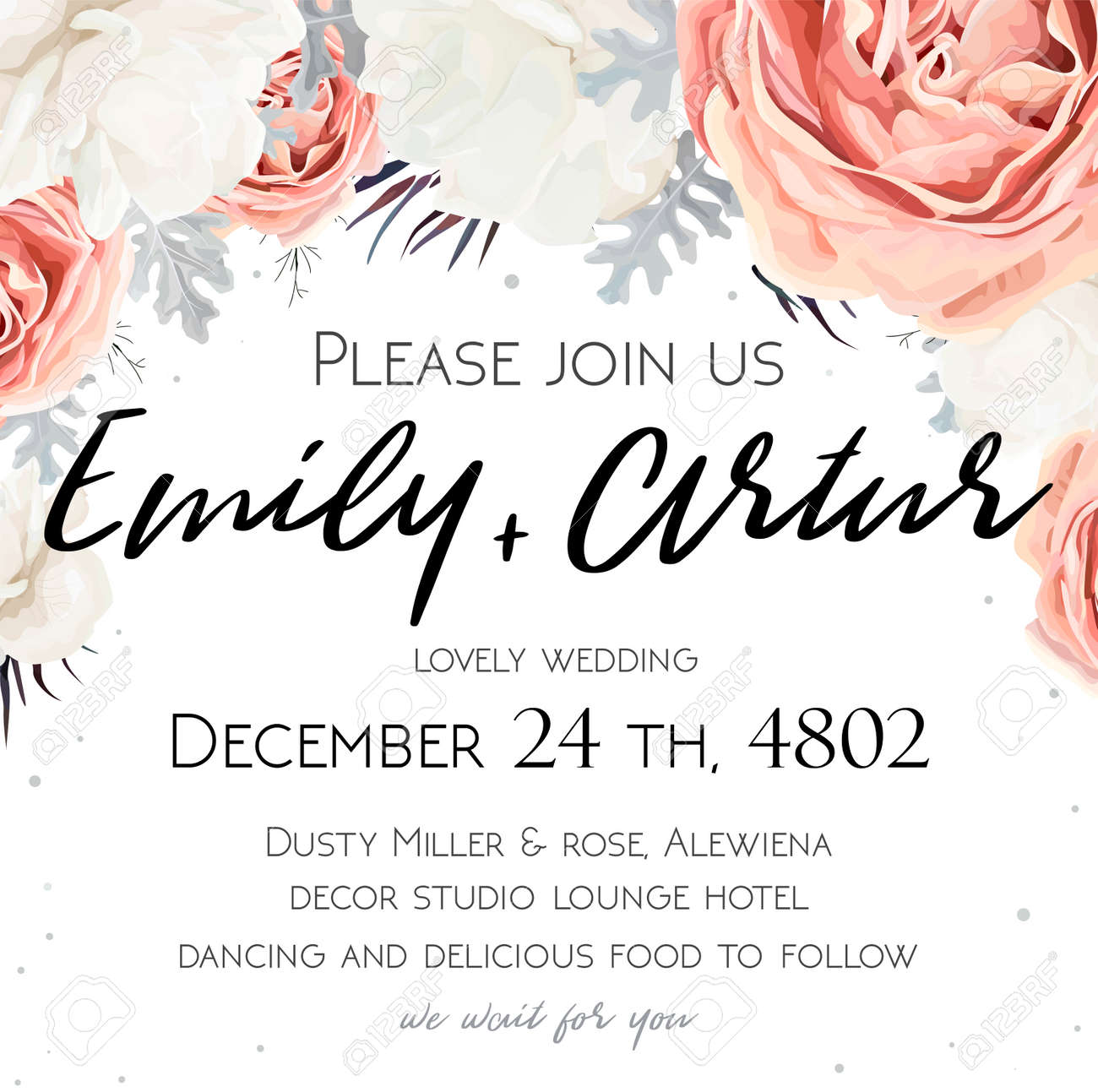 floral wedding invitation invite save the date card design