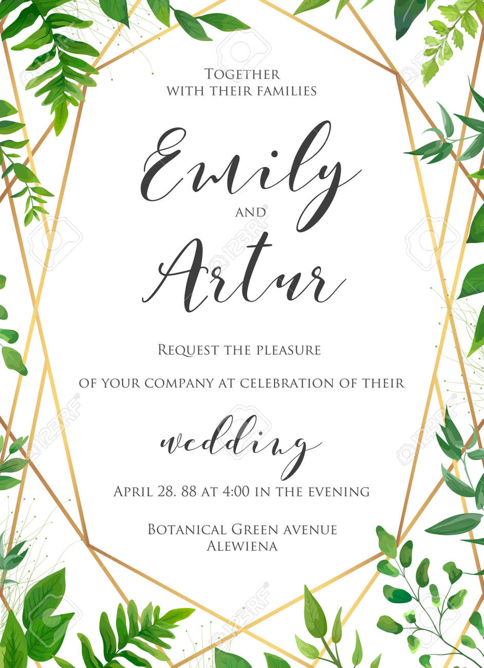 natural botanical wedding invitation invite save the date template