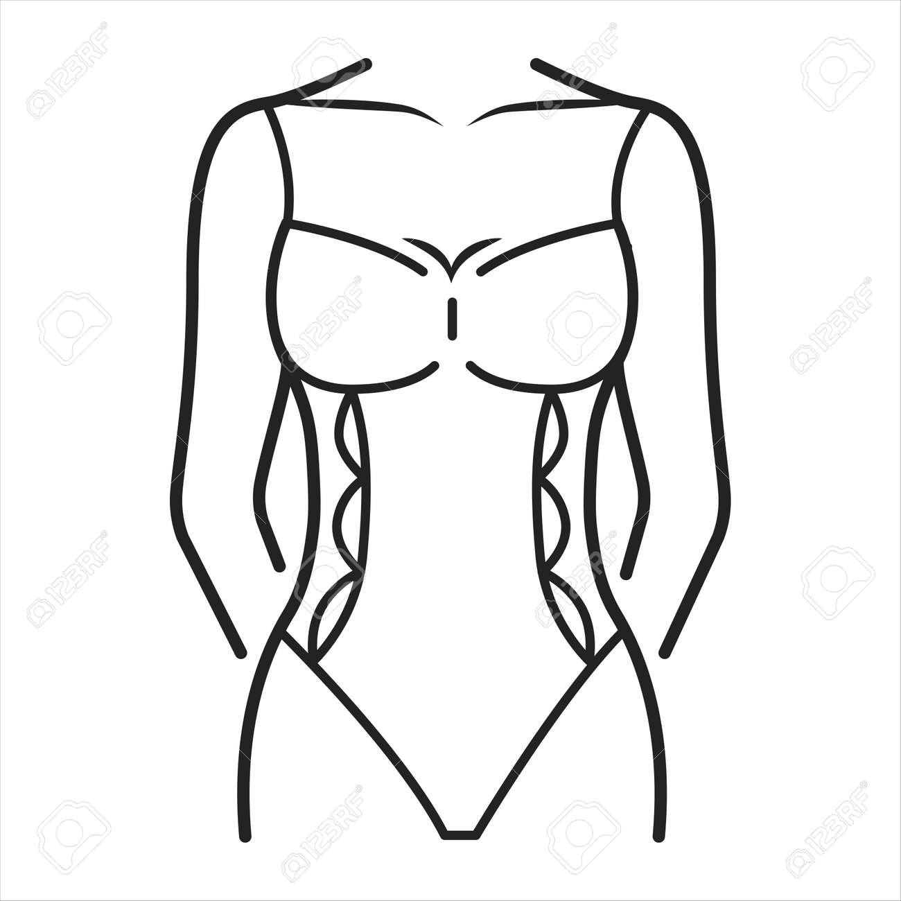 Women S Bodysuit Lingerie Black Line Icon Shorthand Body Is A One Piece Form Fitting Pictogram For Web Page Mobile App Promo Ui Ux Gui Design Element Editable Stroke Royalty Free Svg Cliparts Vectors And