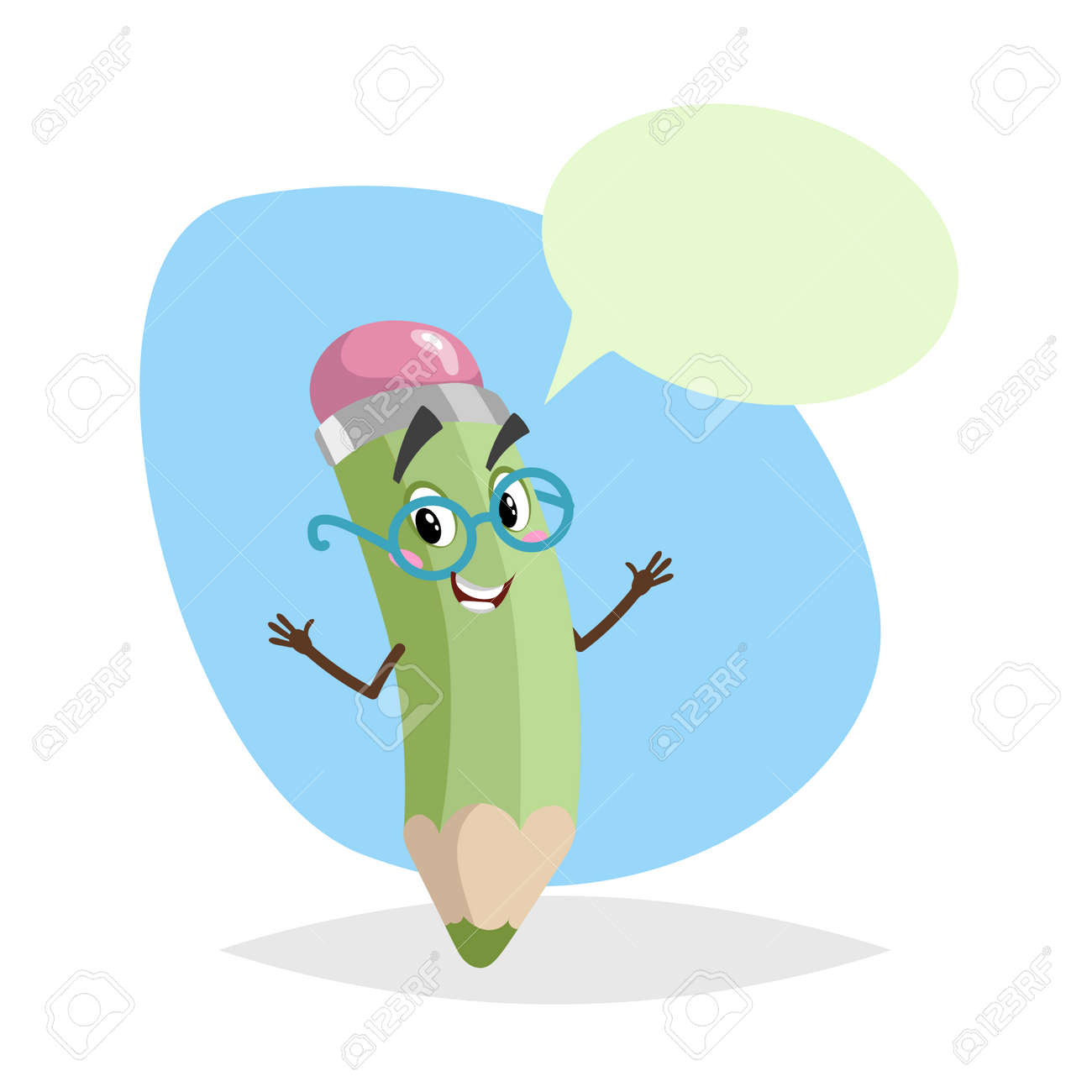 Cartoon Funny Green Pencil Nerd Character In Goggles. Education Mascot In Glasses For Kids With Dummy Speech Bubble. Vector Illustration Isolated On White Background. Royalty Free SVG, Cliparts, Vectors, And Stock Illustration. Cartoon Funny Green Pencil Nerd Character In Goggles. Education Mascot In Glasses For Kids With Dummy Speech Bubble. Vector Illustration Isolated On White Background. Royalty Free SVG, Cliparts, Vectors, And Stock Illustration.