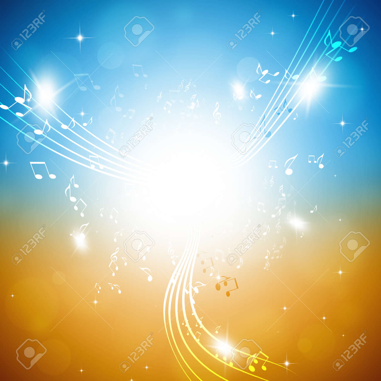 Party Music Notes Multicolor Background For Happy Events Stock Photo,  Picture And Royalty Free Image. Image 45289311.