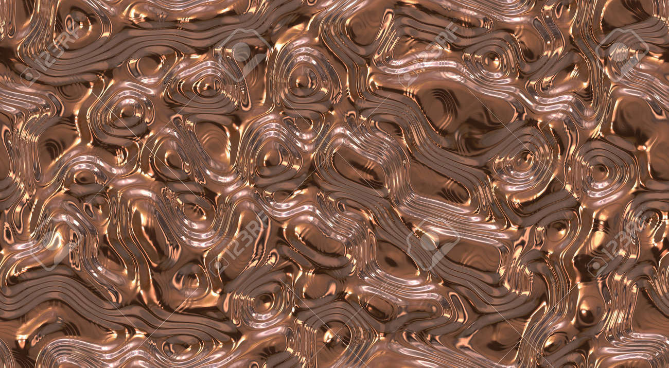 반사 및 금속 원활한 배경 텍스처를 리플. Shining 유체 크롬 표면이 녹습니다. 로즈 골드 로열티 무료 사진, 그림, 이미지  그리고 스톡포토그래피. Image 81959598