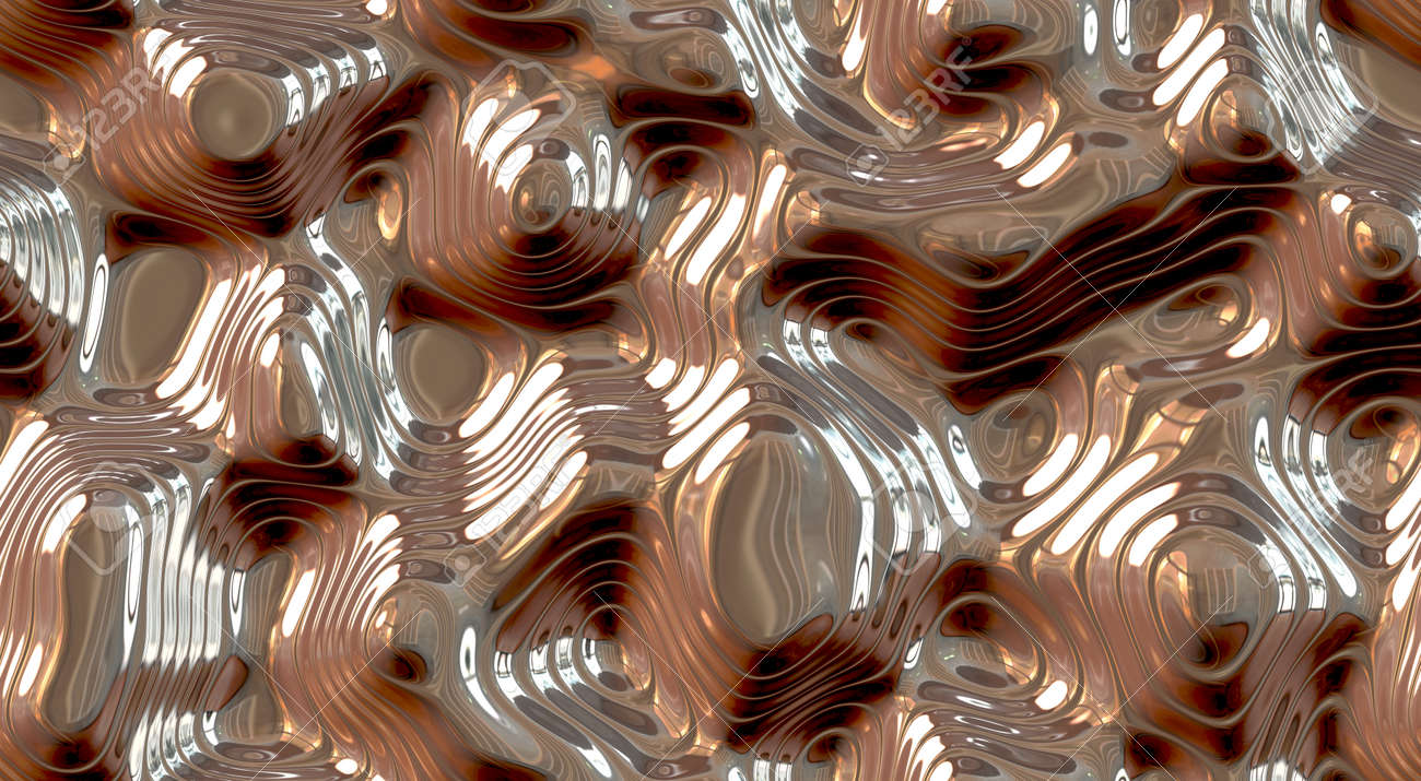 반사 및 금속 원활한 배경 텍스처를 리플. Shining 유체 크롬 표면이 녹습니다. 골드 크롬. 로열티 무료 사진, 그림, 이미지  그리고 스톡포토그래피. Image 81959597
