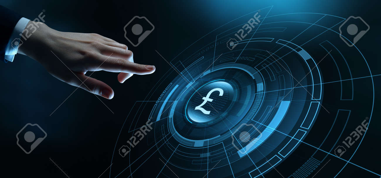 Pound Currency Business Banking Finance Technology Concept - 128216816 Pound Currency Business Banking Finance Technology Concept - 128216816