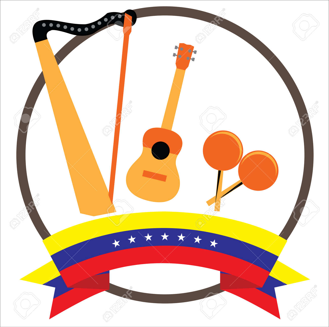 Harp, Cuatro And Maracas Venezuelan And Colombian Musical