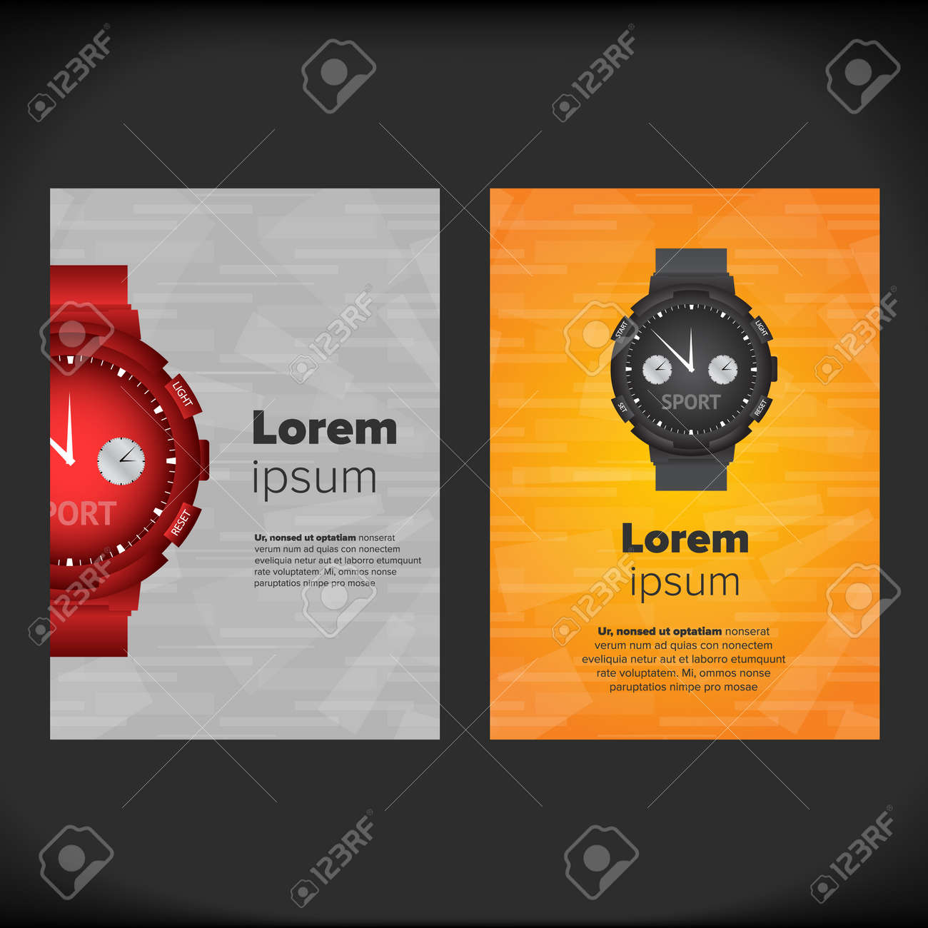 flyers design with black and white watches royalty free cliparts flyers watches