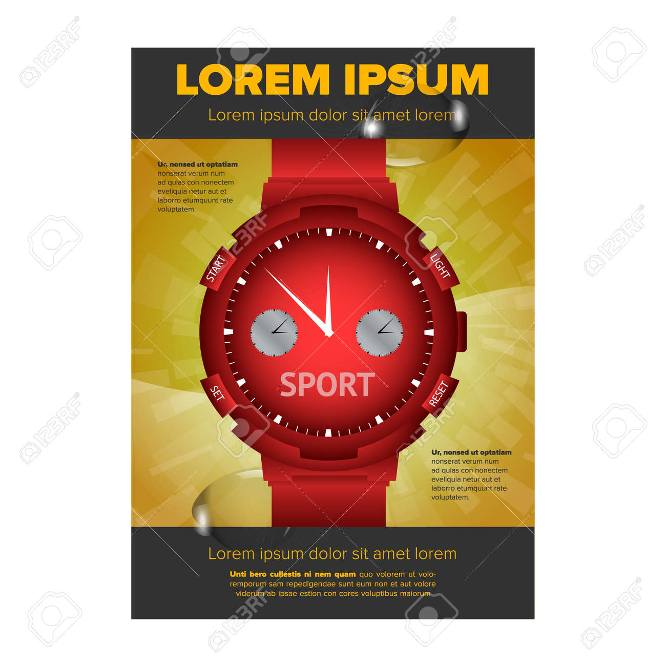 flyers design with black and white watches royalty free cliparts watch flyers