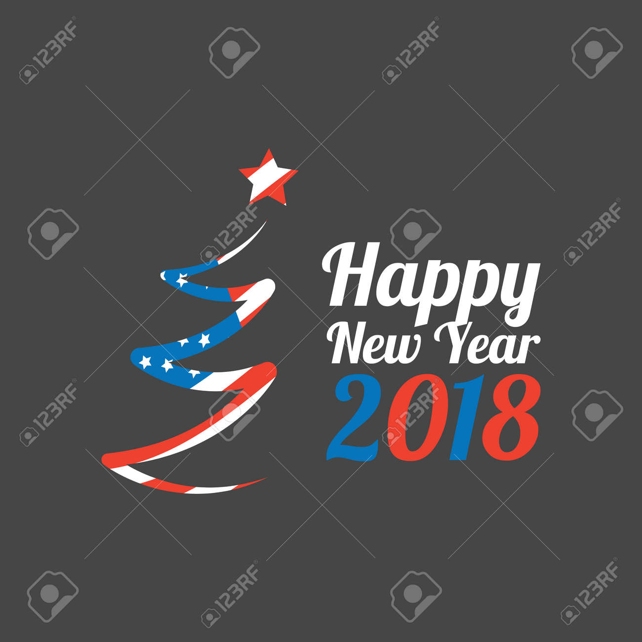 happy new year 2018 banner with usa flag royalty free cliparts