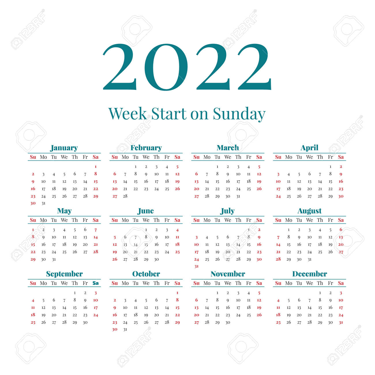 Simple 22 Year Calendar Royalty Free Cliparts Vectors And Stock Illustration Image