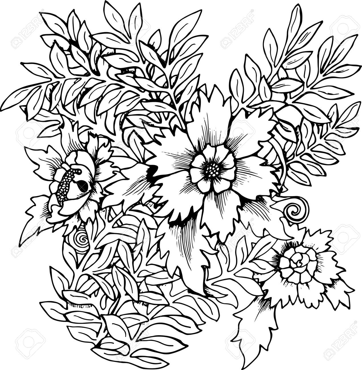 ここからダウンロード 花束 イラスト 白黒 ここからダウンロード 花束 イラスト 白黒