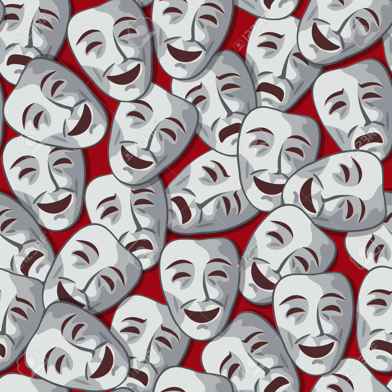seamless pattern with merry and sad theatrical masks - 15025491 seamless pattern with merry and sad theatrical masks - 15025491