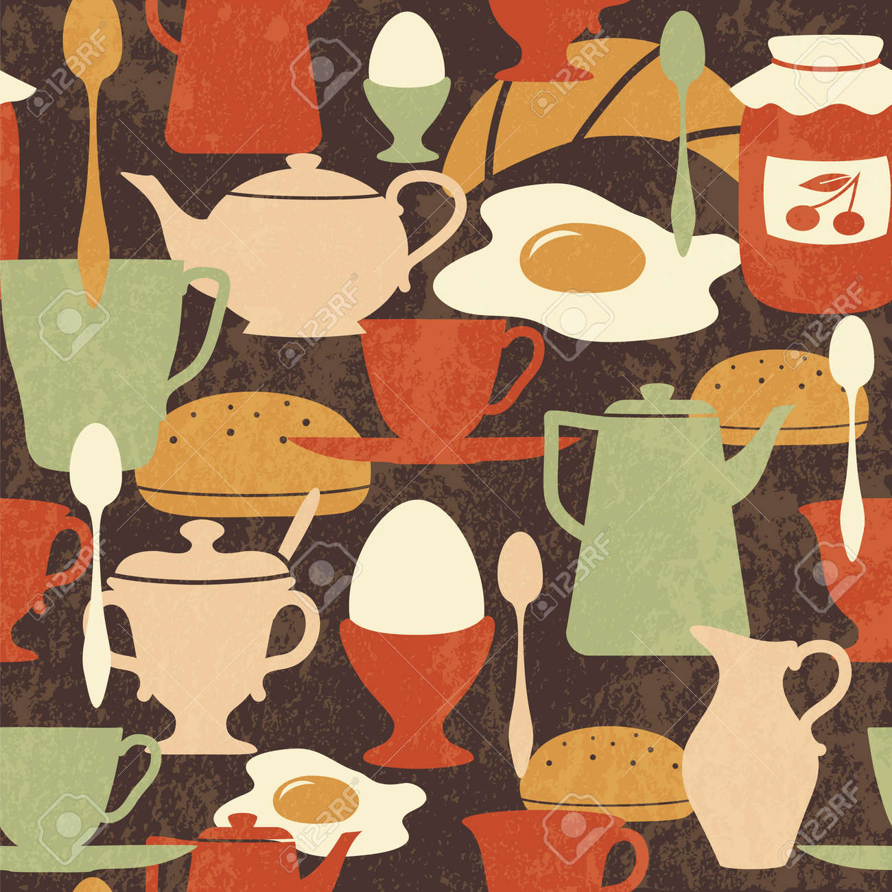 Breakfast seamless pattern with traditional food and drinks - 15799463 Breakfast seamless pattern with traditional food and drinks - 15799463