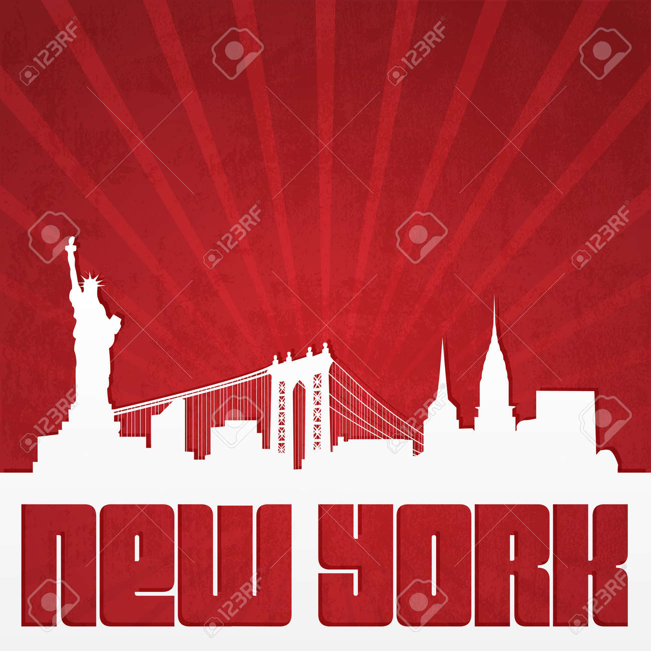 Paper-cut silhouette of New York skyline in vintage style - 28480475 Paper-cut silhouette of New York skyline in vintage style - 28480475
