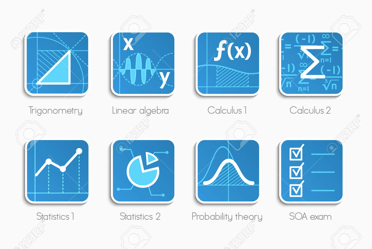数学の別の方向のためのアイコンのベクトルを設定 のイラスト素材 ベクタ Image