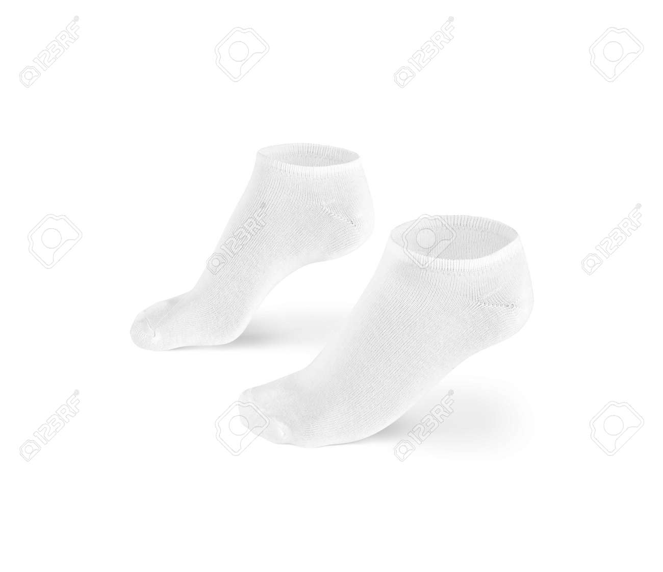 blank white short socks design mockup isolated clipping path