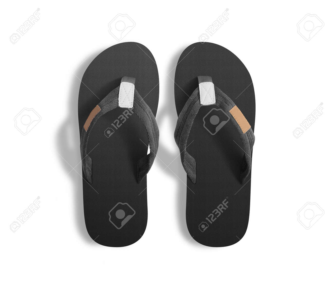 plain black flip flops