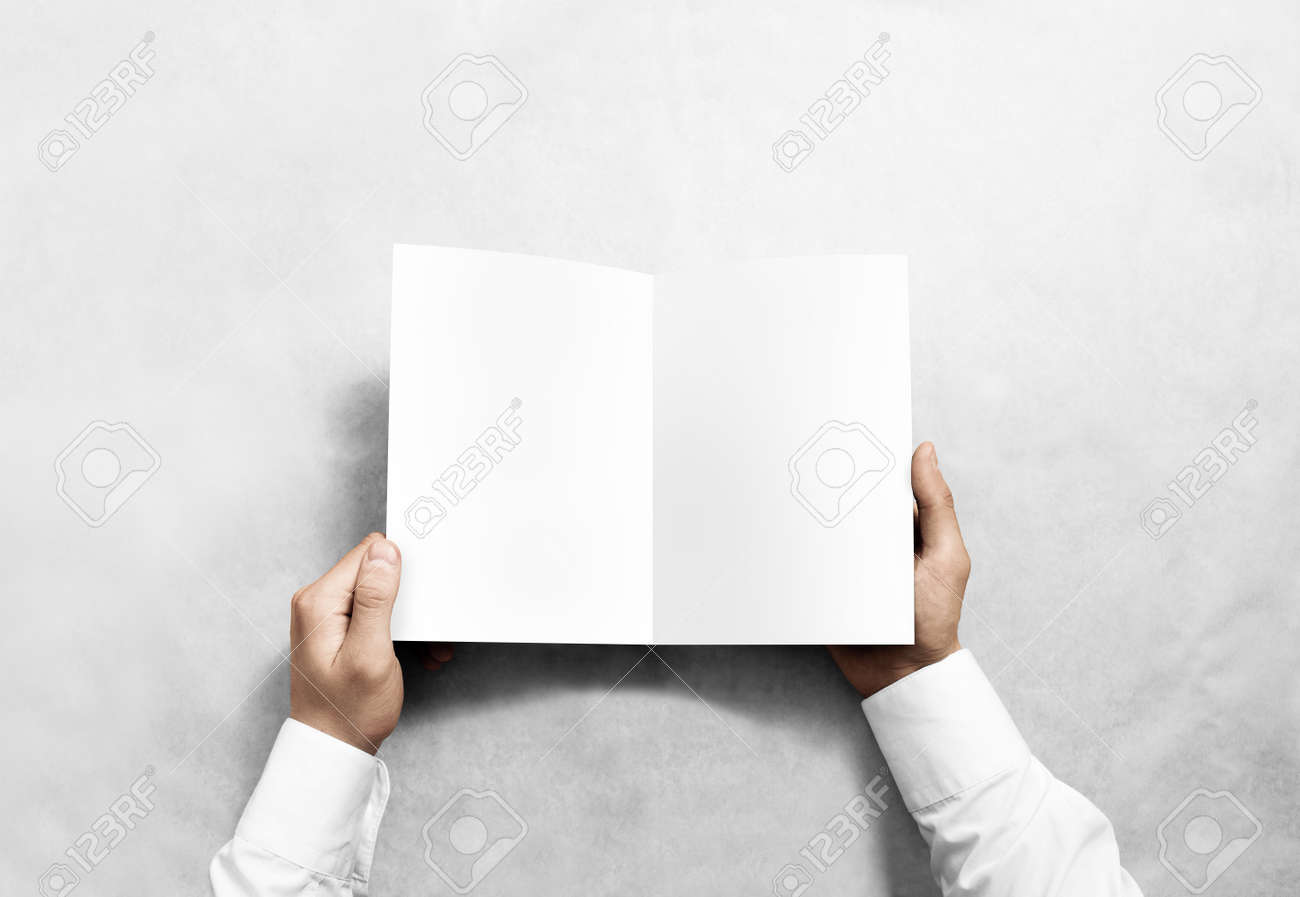 Download Hand Opening Blank White Brochure Booklet Mockup Leaflet Presentation Stock Photo Picture And Royalty Free Image Image 61804915