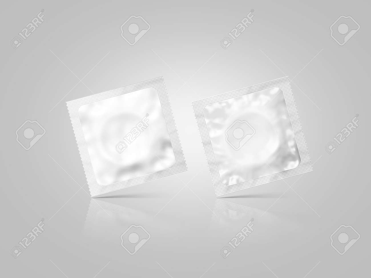 性的な保護ゴム包装デザイン モックアップ 前面と背面側 コンドームの小袋パックのテンプレート セックス保護ブランド の写真素材 画像素材 Image