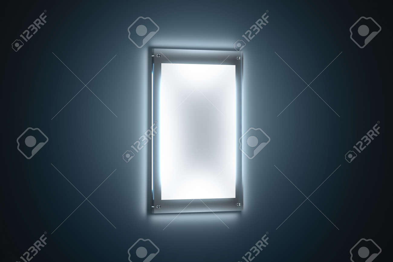 Download Blank White A3 Poster Mockup In Illuminated Glass Holder 3d Stock Photo Picture And Royalty Free Image Image 70197462