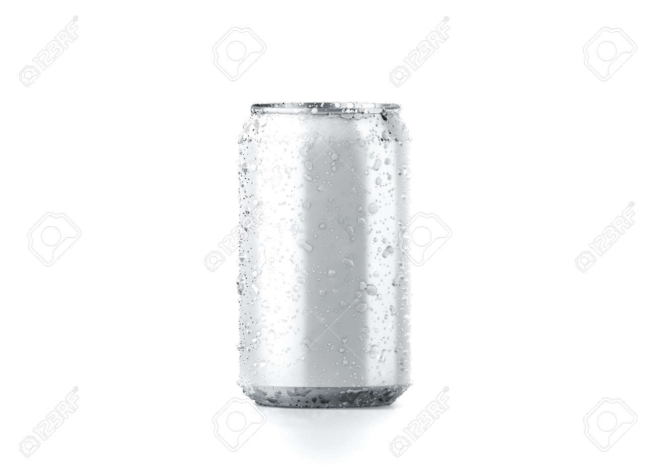 blank cold aluminium beer can mockup with drops 330 ml 3d