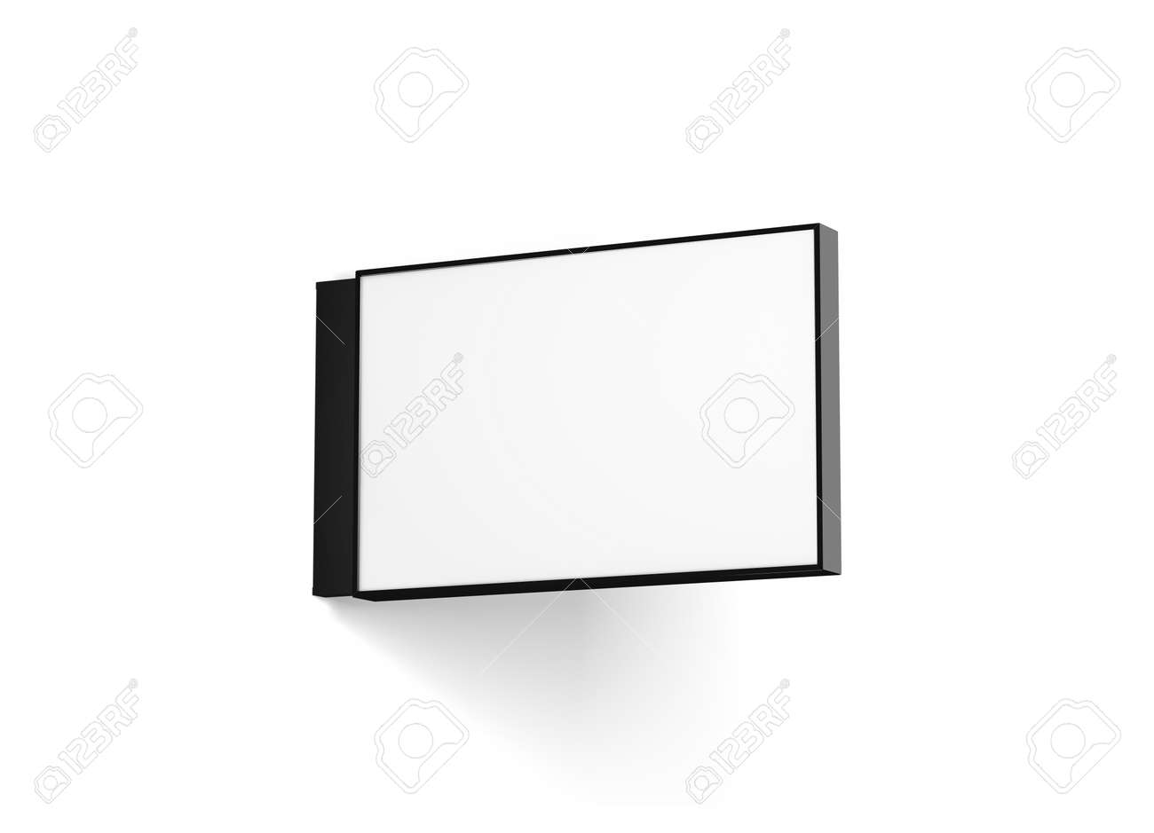 blank horizontal store signage design mockup isolated 3d rendering