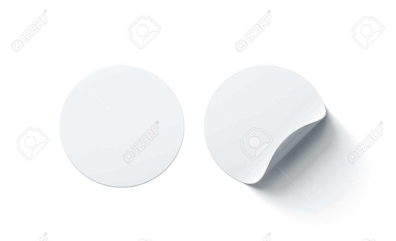 blank white round adhesive