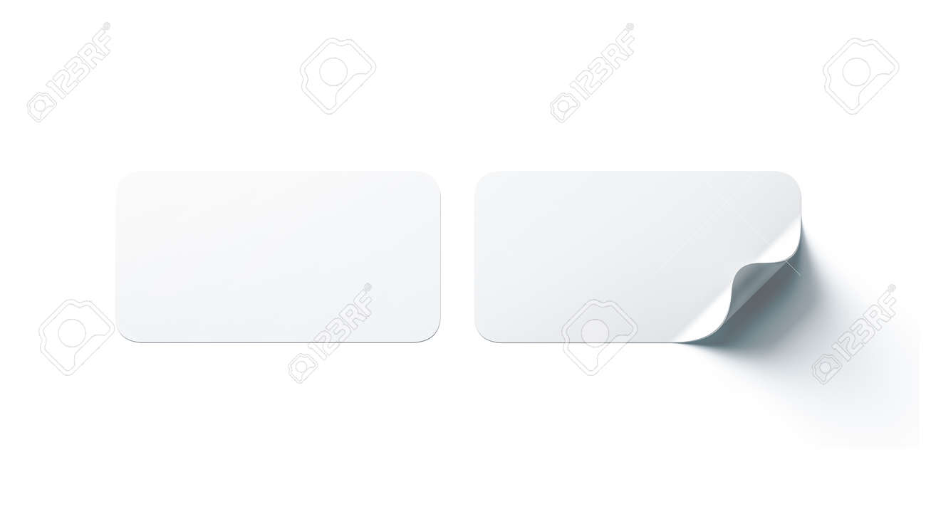 Download Blank White Rectangle Adhesive Stickers Mock Up With Curved Corner Stock Photo Picture And Royalty Free Image Image 102929848