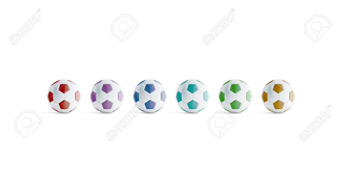 Blank Colored Soccer Ball Mock Ups, Front View, 3d Rendering - Blank Colored Soccer Ball Mock Ups, Front View, 3d Rendering
