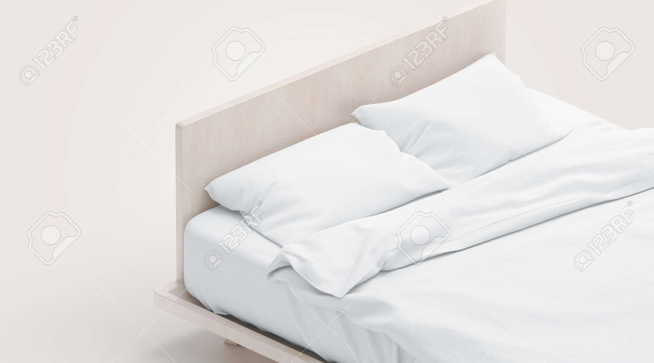 Download Blank White Bed With Pillows Mock Ups Isolated 3d Rendering Stock Photo Picture And Royalty Free Image Image 108672637