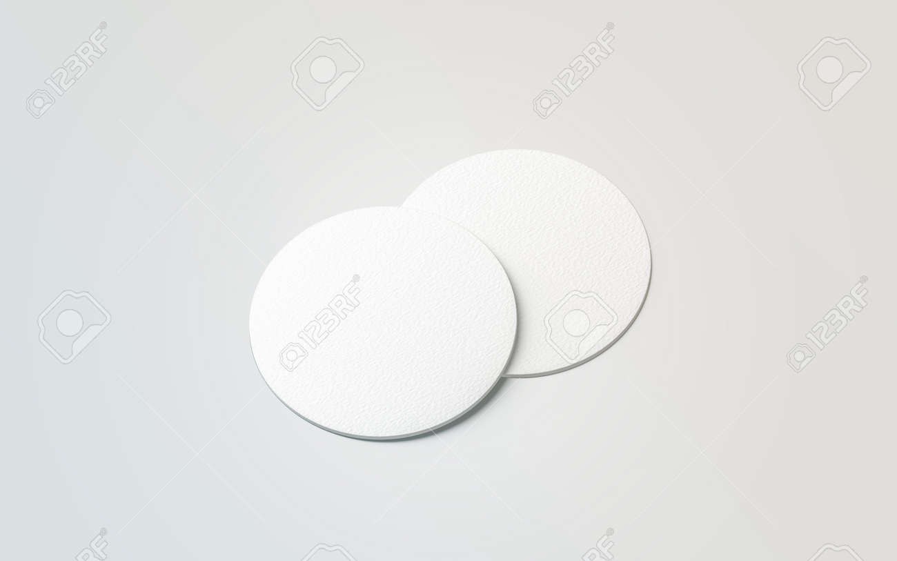 Download Blank White Two Beer Coasters Mockup Set Isolated 3d Rendering Blank Round Rug For Beverage Mock Up Empty Bottle Coaster Lying Circular Can Mat Design Stock Photo Picture And Royalty Free Image