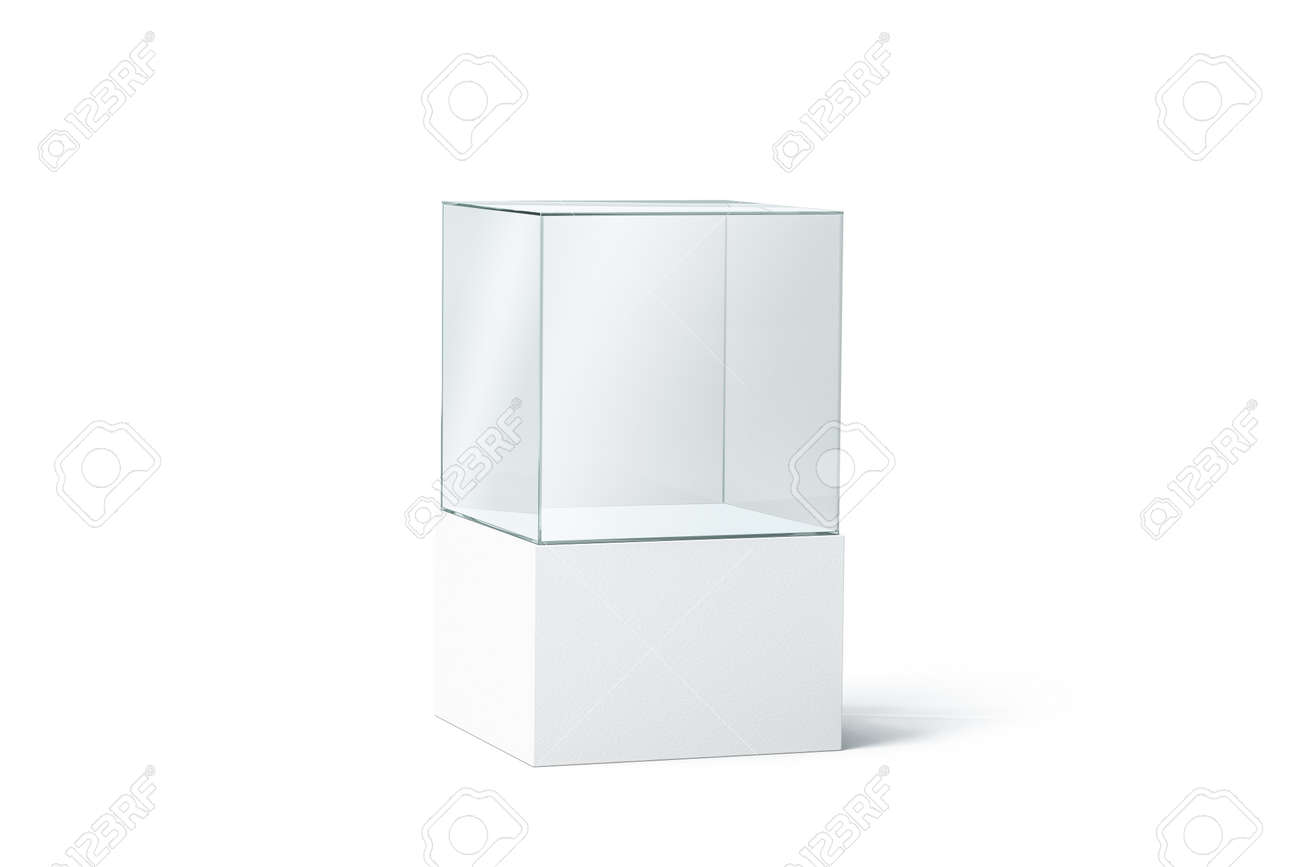 Download Blank White Glass Box Podium Mockup Isolated 3d Rendering Stock Photo Picture And Royalty Free Image Image 110560153 PSD Mockup Templates